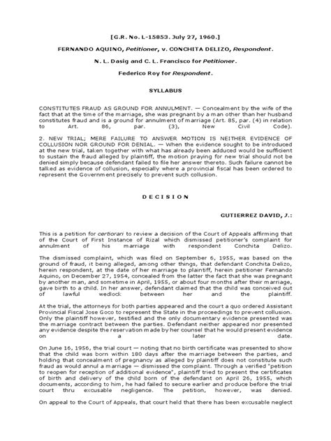 Fernando aquino vs conchita delizo gr l.